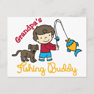 Grandpas Fishing Buddy Vykort