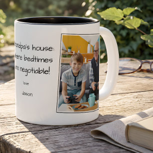 Grandpas hus foto namn barnbarn Två-Tonad mugg