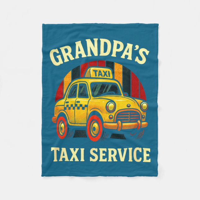 Grandpa's Taxi Service - Funny Cab Driver Quote  Fleecefilt (Framsidan)