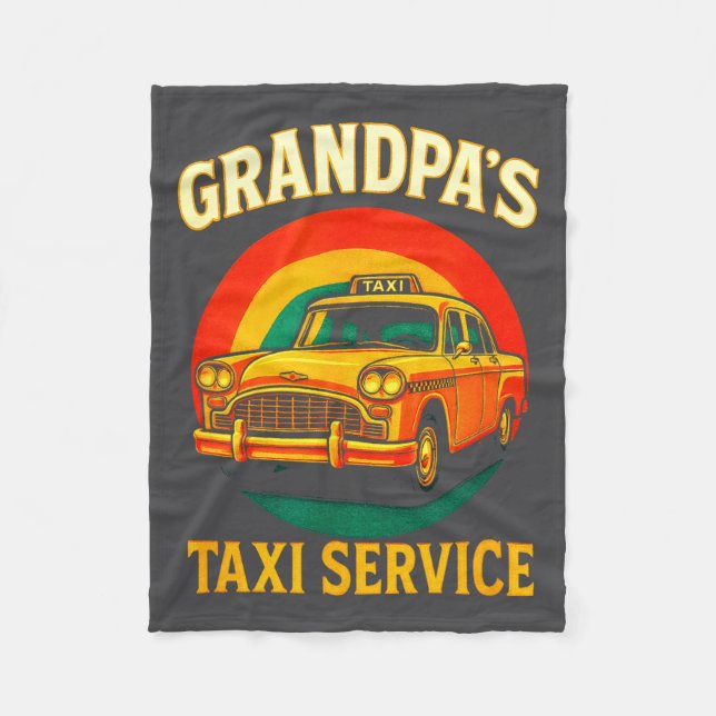 Grandpa's Taxi Service - Funny Driver Lover  Fleecefilt (Framsidan)
