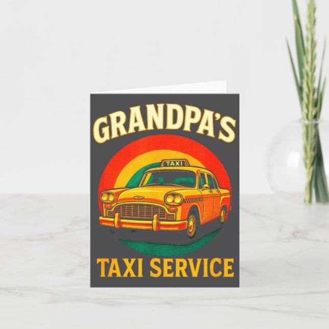 Grandpa's Taxi Service - Funny Driver Lover  Kort (Framsida)