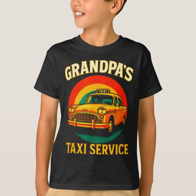 Grandpa's Taxi Service - Funny Driver Lover  T Shirt (Framsida)