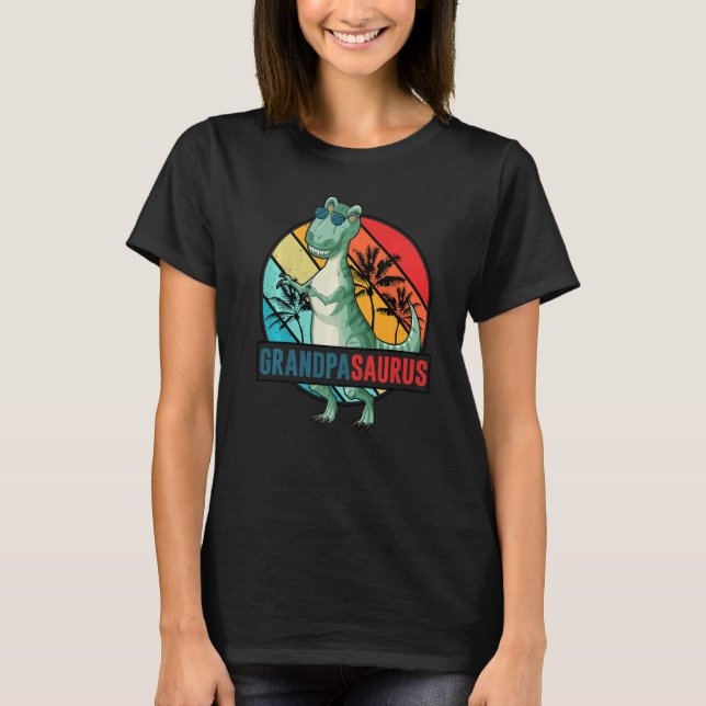 Grandpasaurus Dinosaur Farfar Saurus Familjematch T Shirt (Framsida)
