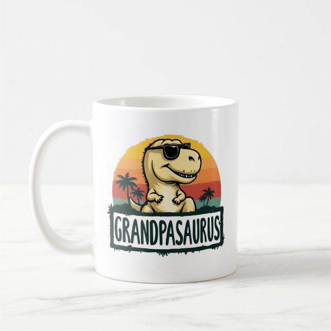 Grandpasaurus Dinosaur Grandpa Saurus Fars dag Kaffemugg (Vänster)