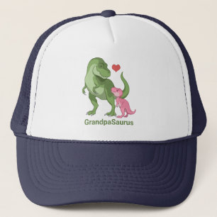 GrandpaSaurus Grönt T-Rex & Flicka Dinosaurs Keps