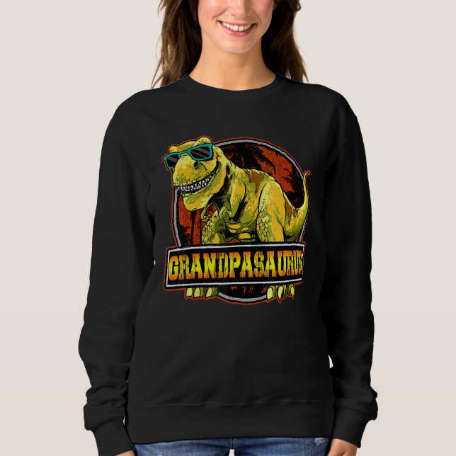 Grandpasaurus Rex 2 Kids Sunset för Fars dag T Shirt (Framsida)
