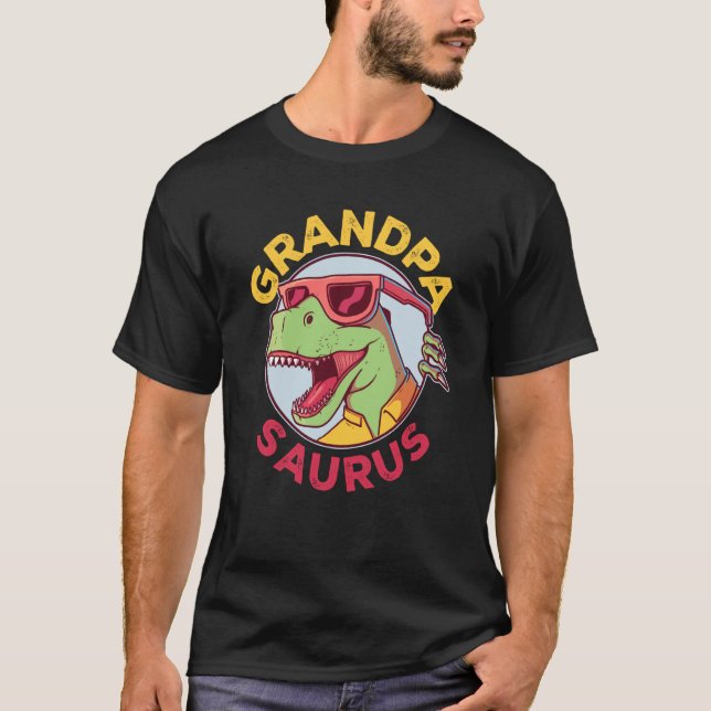 Grandpasaurus Rex Dinosaur Grandpa Saurus Family M T Shirt (Framsida)