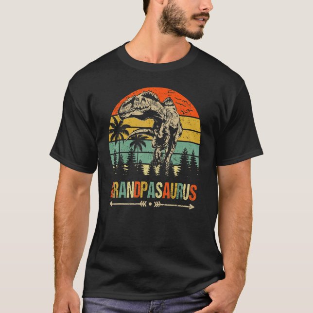 Grandpasaurus Rex Dinosaur Grandpa Saurus Family M T Shirt (Framsida)