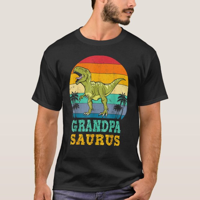 Grandpasaurus Rex Dinosaur Grandpa Saurus Family M T Shirt (Framsida)