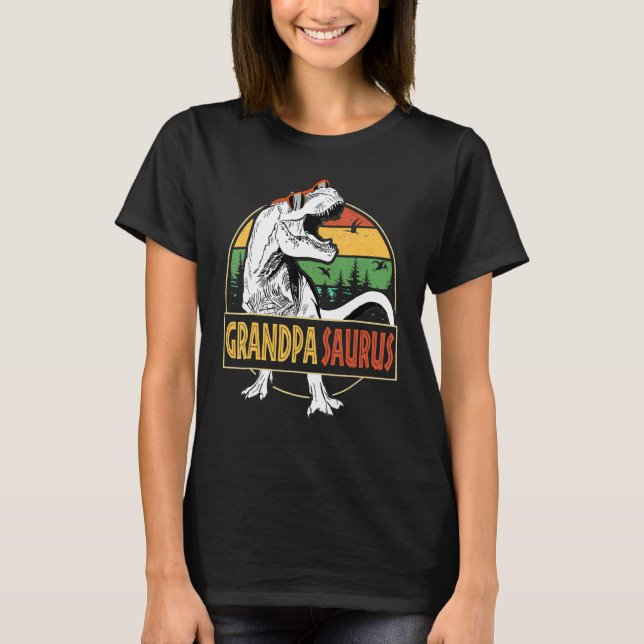 Grandpasaurus Rex Dinosaur Grandpa Saurus Far T Shirt (Framsida)