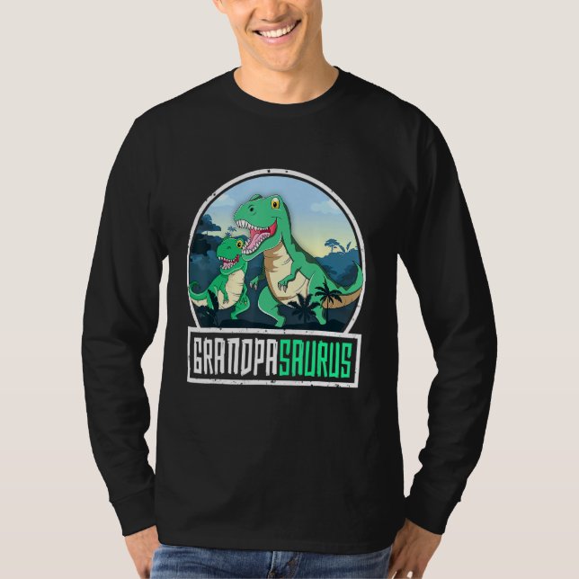 Grandpasaurus Rex Dinosaur Saurus Grandpa Matching T Shirt (Framsida)
