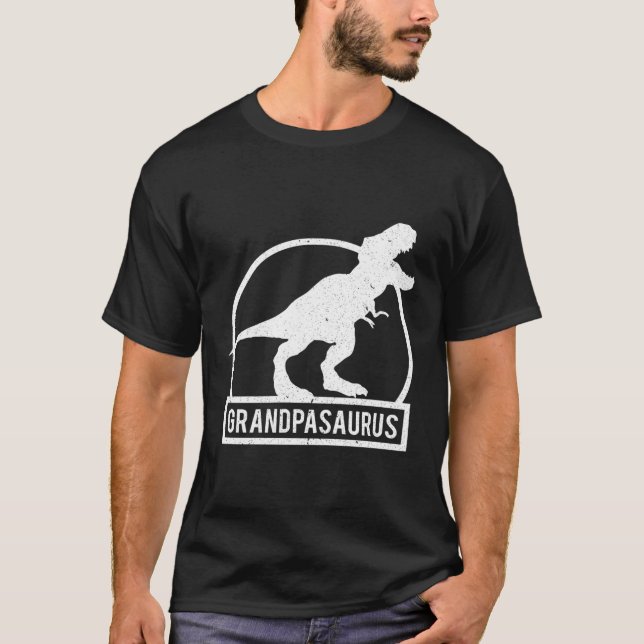 Grandpasaurus Shirt Funny Dinosaur Grandpa Christm T Shirt (Framsida)