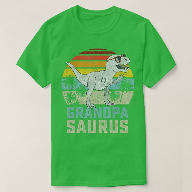 Grandpasaurus T Rex Dinosaur Grandpa Saurus Family Shirt (Design framsida)