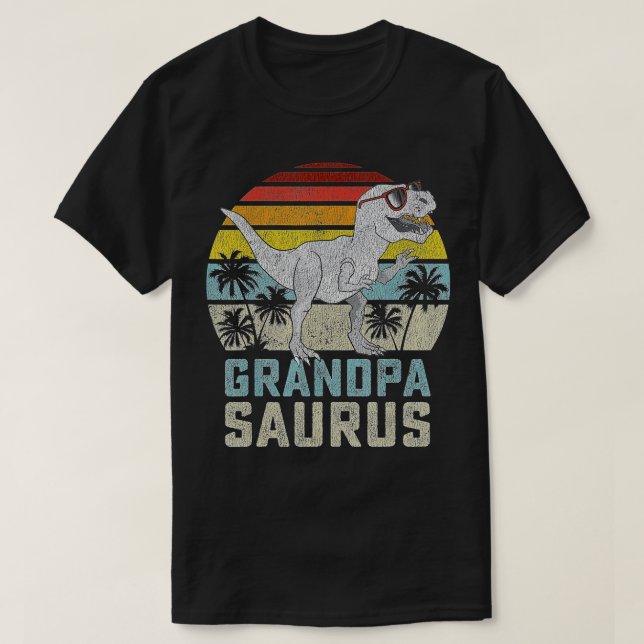 Grandpasaurus T Rex Dinosaur Grandpa Saurus Family Shirt (Design framsida)