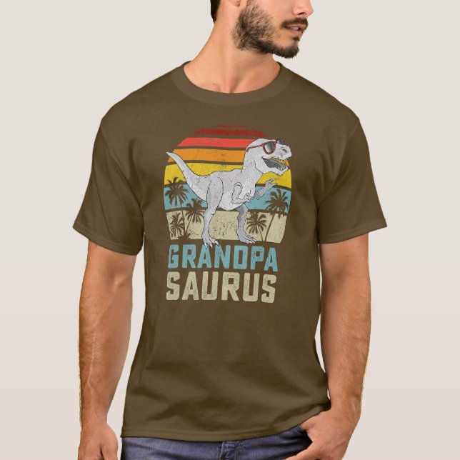 Grandpasaurus T Rex Dinosaur Grandpa Saurus Shirt (Framsida)