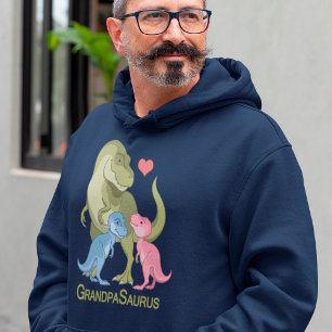 GrandpaSaurus T-Rex & Pojke Girl Dinosaurs Hoodie