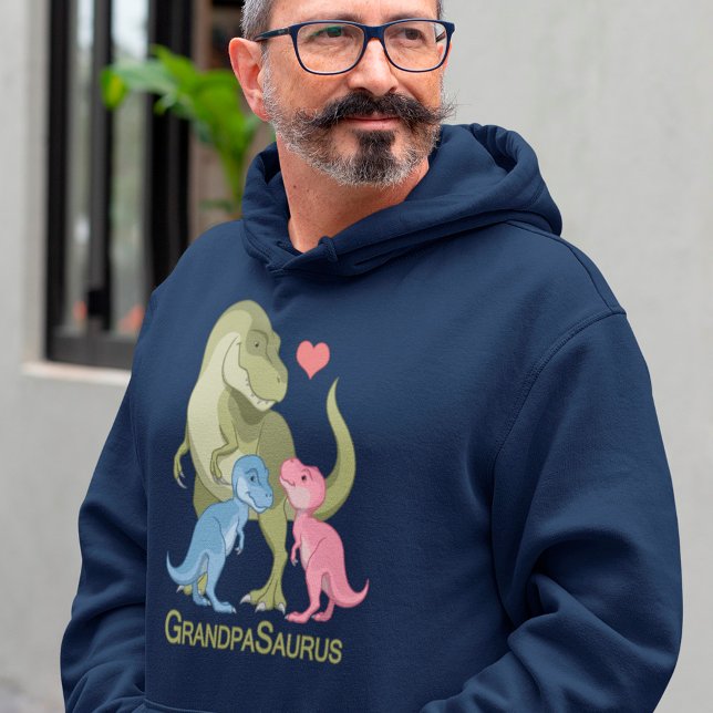 GrandpaSaurus T-Rex & Pojke Girl Dinosaurs Hoodie (Skapare uppladdad)