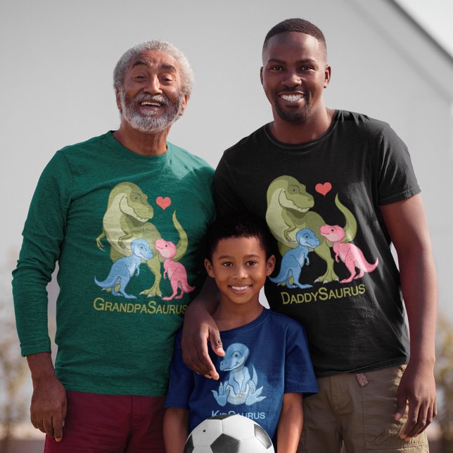 GrandpaSaurus T-Rex & Pojke Girl Dinosaurs T Shirt (Skapare uppladdad)