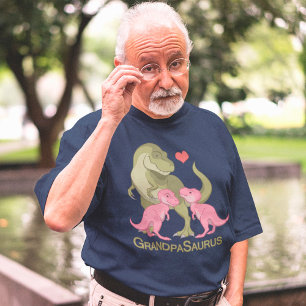 GrandpaSaurus T-Rex & Twin Flicka Dinosaurs T Shirt