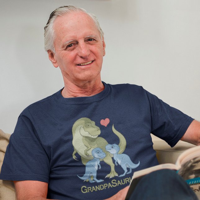 GrandpaSaurus T-Rex & Twin Pojke Dinosaurs T Shirt (Skapare uppladdad)