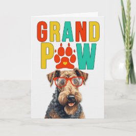 GrandPAW Airedale GrandDOG Grandföräldrar Day Helgkort