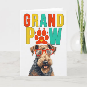 GrandPAW Airedale GrandDOG Grandföräldrar Day Helgkort