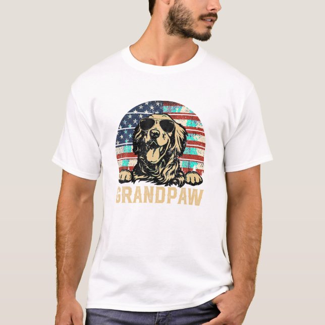 Grandpaw American Flag T Shirt (Framsida)