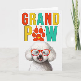 GrandPAW Bichon Frise GrandDOG Grandföräldrar Day Helgkort