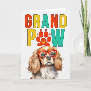 GrandPAW Cavalier Kung GrandDOG Grandföräldrar Day Helgkort
