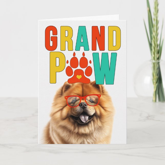GrandPAW Chow Chow Hund GrandDOG Grandföräldrar Da Helgkort (Framsida)