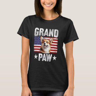 Grandpaw Corgi Grandpa Fars dag USA flagga 4th o T Shirt