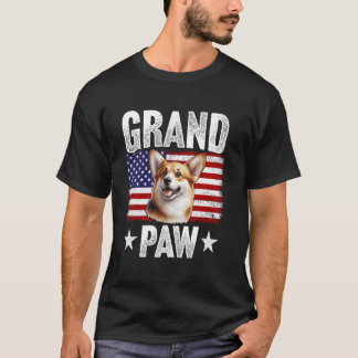 Grandpaw Corgi Grandpa Fars dag USA flagga 4th o T Shirt
