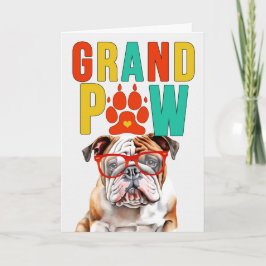GrandPAW English Bulldog GrandDOG Grandföräldrar D Helgkort
