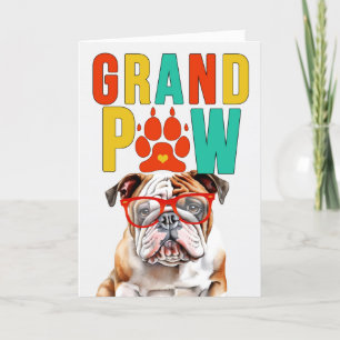 GrandPAW English Bulldog GrandDOG Grandföräldrar D Helgkort