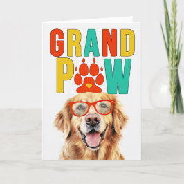 GrandPAW Golden Retriever GrandDOG Grandparent Day Helgkort