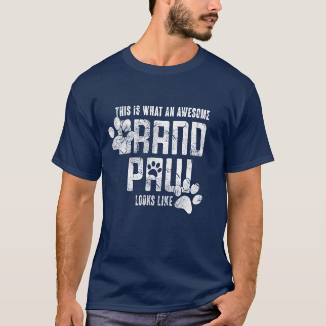 GrandPaw GrandPa Hund T-Shirt för Fars dag Gift (Framsida)