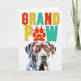 GrandPAW Great dane GrandDOG Grandföräldrar Day Helgkort