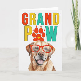 GrandPAW Gul Labrador GrandDOG Mormors och Farfars Helgkort