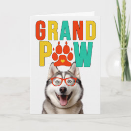 GrandPAW Malamute GrandDOG Grandföräldrar Day Helgkort