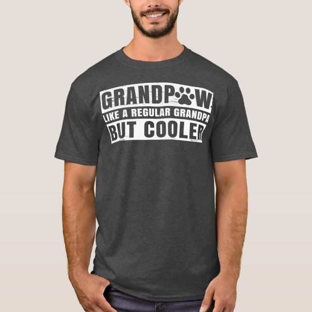 Grandpaw Manar Grand Tass Regular Grandpa Hund T Shirt (Framsida)