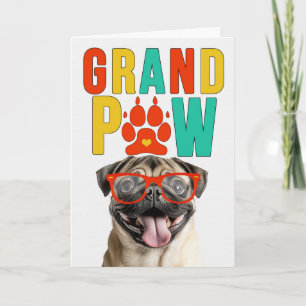 GrandPAW Mops GrandDOG Föräldrodagen Helgkort