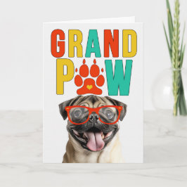 GrandPAW Pug GrandDOG Grandparents Day Helgkort