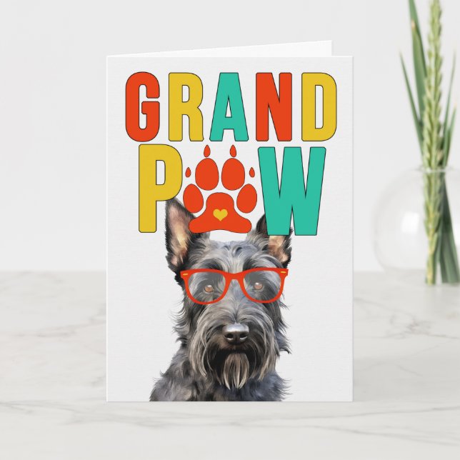 GrandPAW Scottie GrandDOG Grandföräldrar Day Helgkort (Framsida)