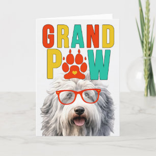 GrandPAW Sheepdog GrandDOG Grandföräldrar Day Helgkort