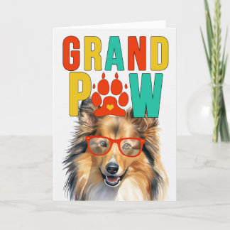 GrandPAW Shetland GrandDOG Grandföräldrar Day Helgkort