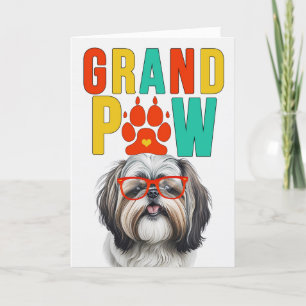 GrandPAW Shih Tzu GrandDOG Grandföräldrar Day Helgkort