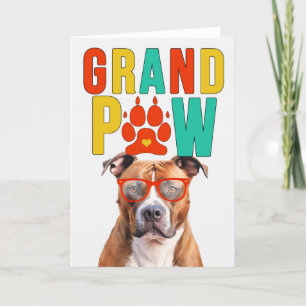 GrandPAW Tan Pit Bull GrandDOG Grandföräldrar Day Helgkort