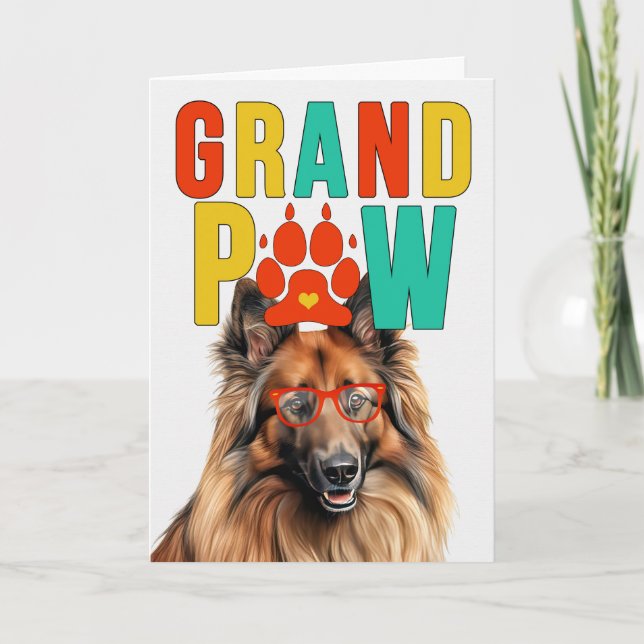 GrandPAW Tervuren GrandDOG Grandföräldrar Day Helgkort (Framsida)