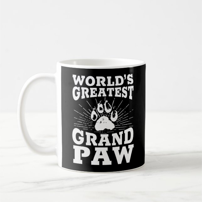 Grandpaw Worlds Greatest Grand Tass Funny Dogs Kaffemugg (Vänster)