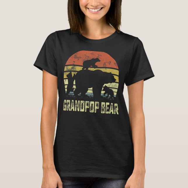 Grandpop Bear Matching Family Unge 3-barn Far T Shirt (Framsida)